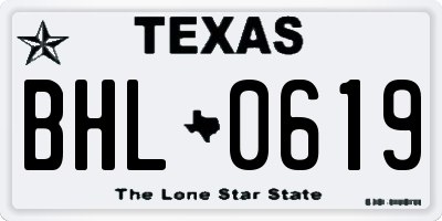 TX license plate BHL0619