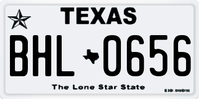 TX license plate BHL0656