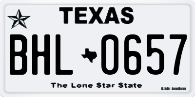 TX license plate BHL0657