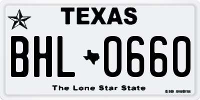 TX license plate BHL0660