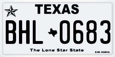 TX license plate BHL0683