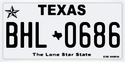 TX license plate BHL0686