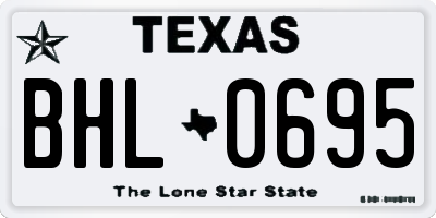 TX license plate BHL0695