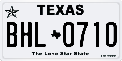 TX license plate BHL0710