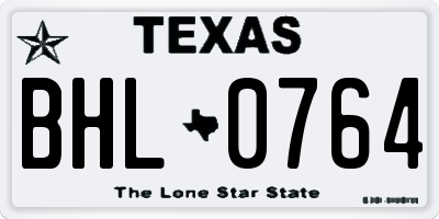 TX license plate BHL0764