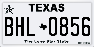 TX license plate BHL0856