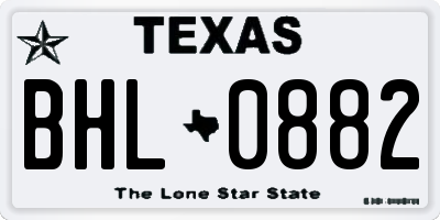 TX license plate BHL0882