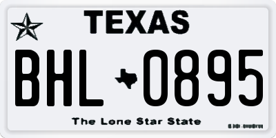 TX license plate BHL0895