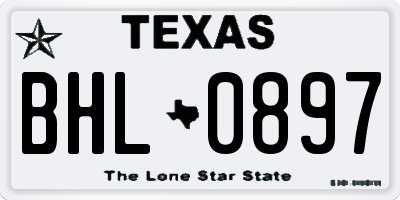 TX license plate BHL0897