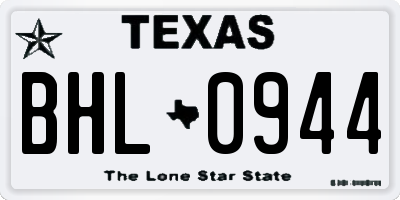 TX license plate BHL0944