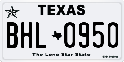 TX license plate BHL0950