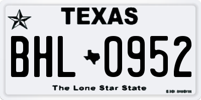 TX license plate BHL0952