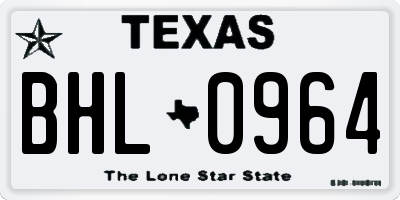 TX license plate BHL0964