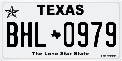 TX license plate BHL0979