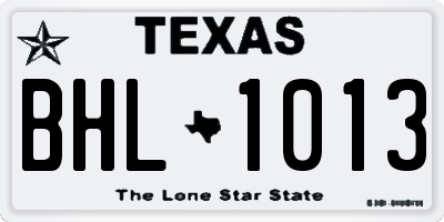 TX license plate BHL1013