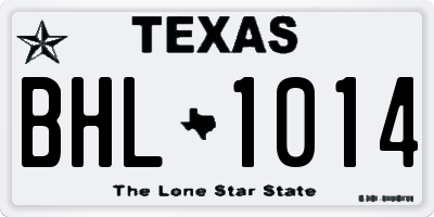 TX license plate BHL1014