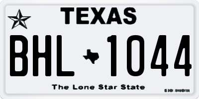 TX license plate BHL1044
