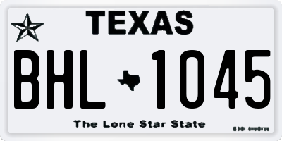 TX license plate BHL1045