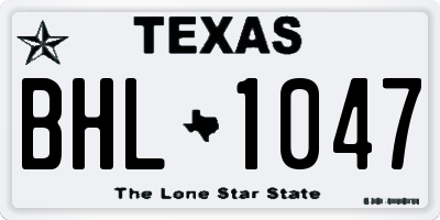 TX license plate BHL1047
