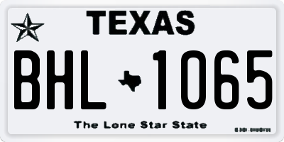 TX license plate BHL1065