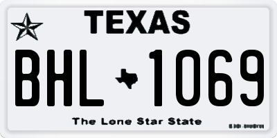 TX license plate BHL1069