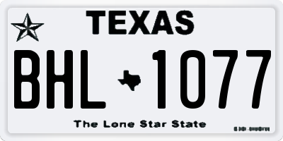 TX license plate BHL1077