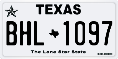 TX license plate BHL1097