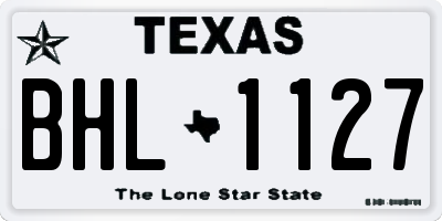 TX license plate BHL1127