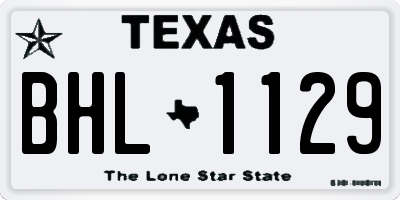 TX license plate BHL1129