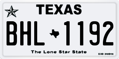 TX license plate BHL1192