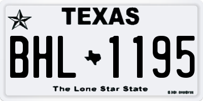 TX license plate BHL1195