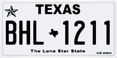 TX license plate BHL1211