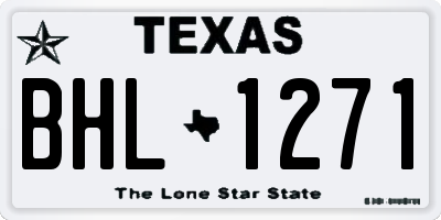 TX license plate BHL1271