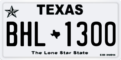 TX license plate BHL1300