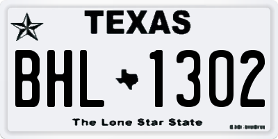 TX license plate BHL1302