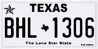 TX license plate BHL1306