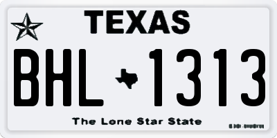 TX license plate BHL1313