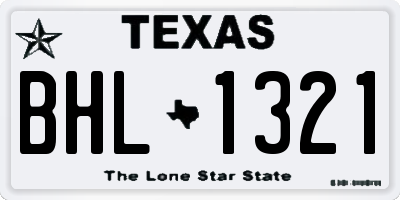 TX license plate BHL1321
