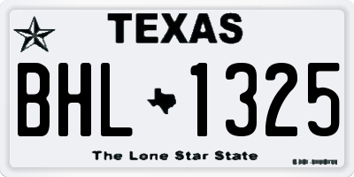 TX license plate BHL1325