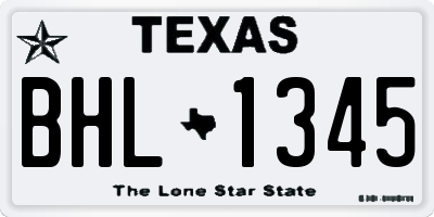 TX license plate BHL1345