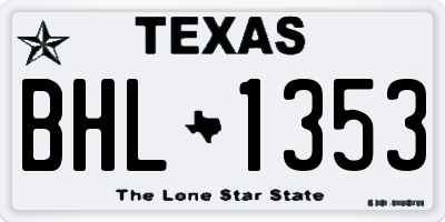 TX license plate BHL1353
