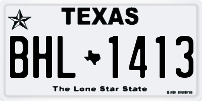 TX license plate BHL1413