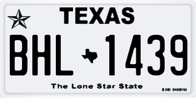 TX license plate BHL1439