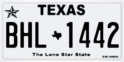 TX license plate BHL1442