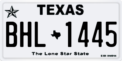 TX license plate BHL1445
