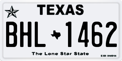 TX license plate BHL1462