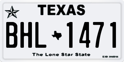 TX license plate BHL1471