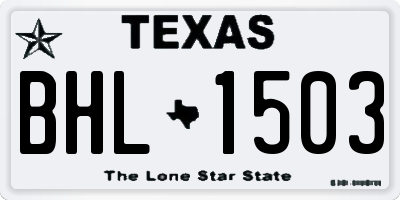 TX license plate BHL1503