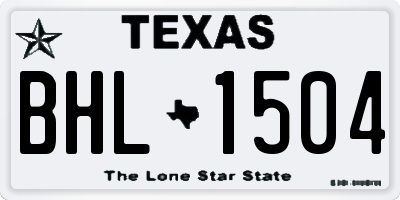 TX license plate BHL1504