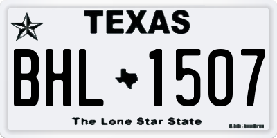 TX license plate BHL1507